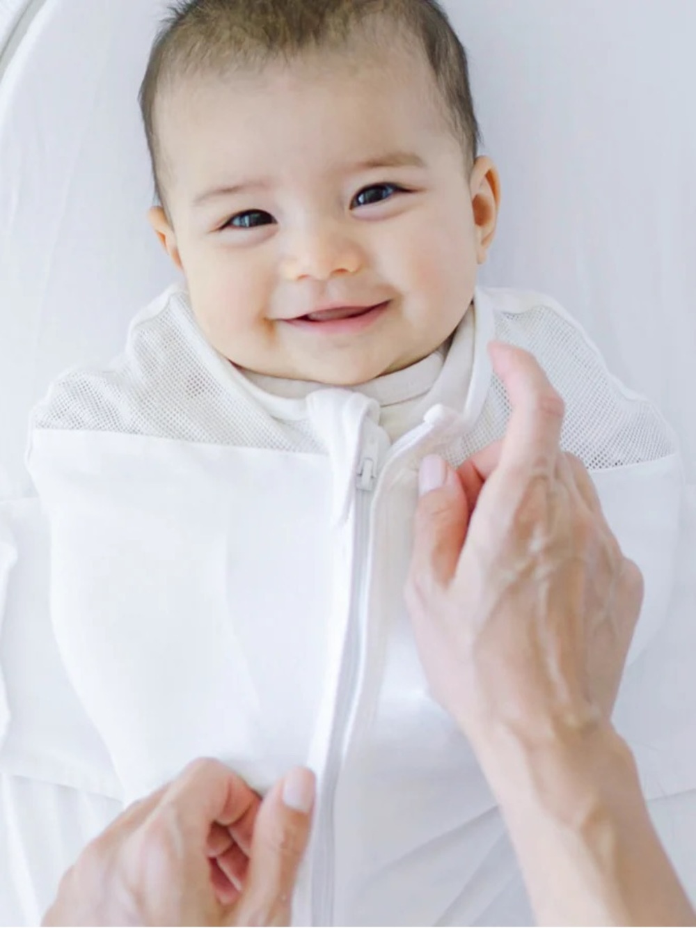 NIB Happiest Baby Snoo Organic Sleep Swaddle Sack Medium Ivory